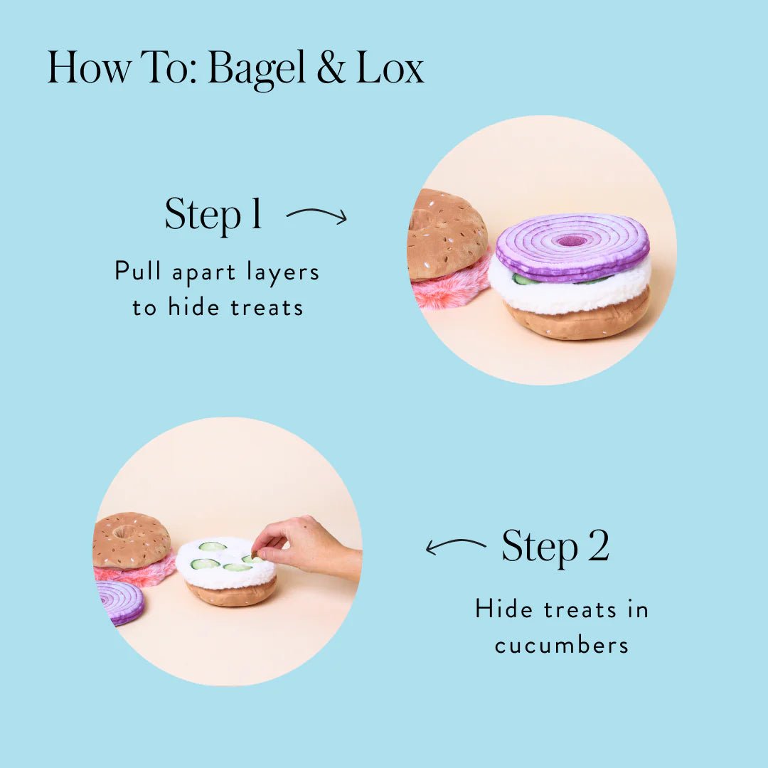 Bagel and Lox Interactive Snuffle Dog Toy - Woof Living
