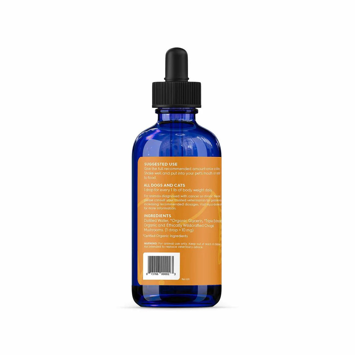 Adored Beast Chaga Mushrooms – left side label and dosage directions