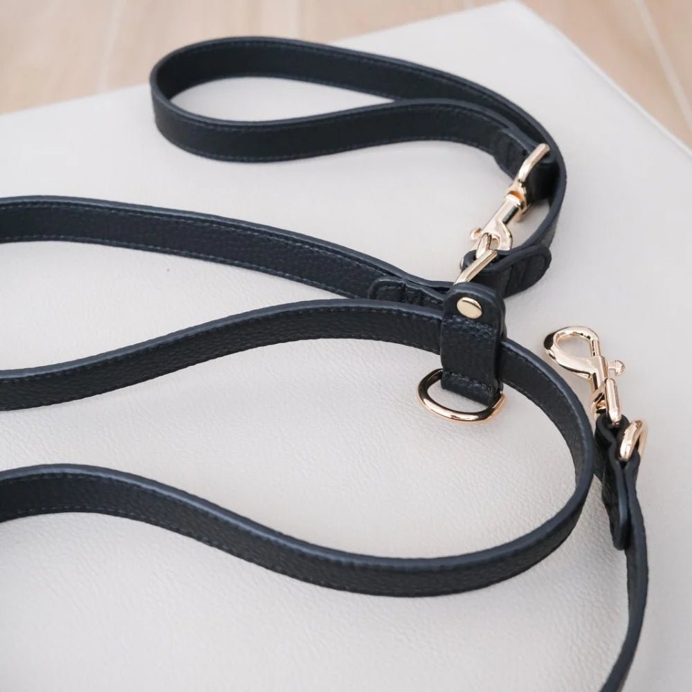 Crossbody Leash Convertible Hands-Free Leash (Black) - Woof Living