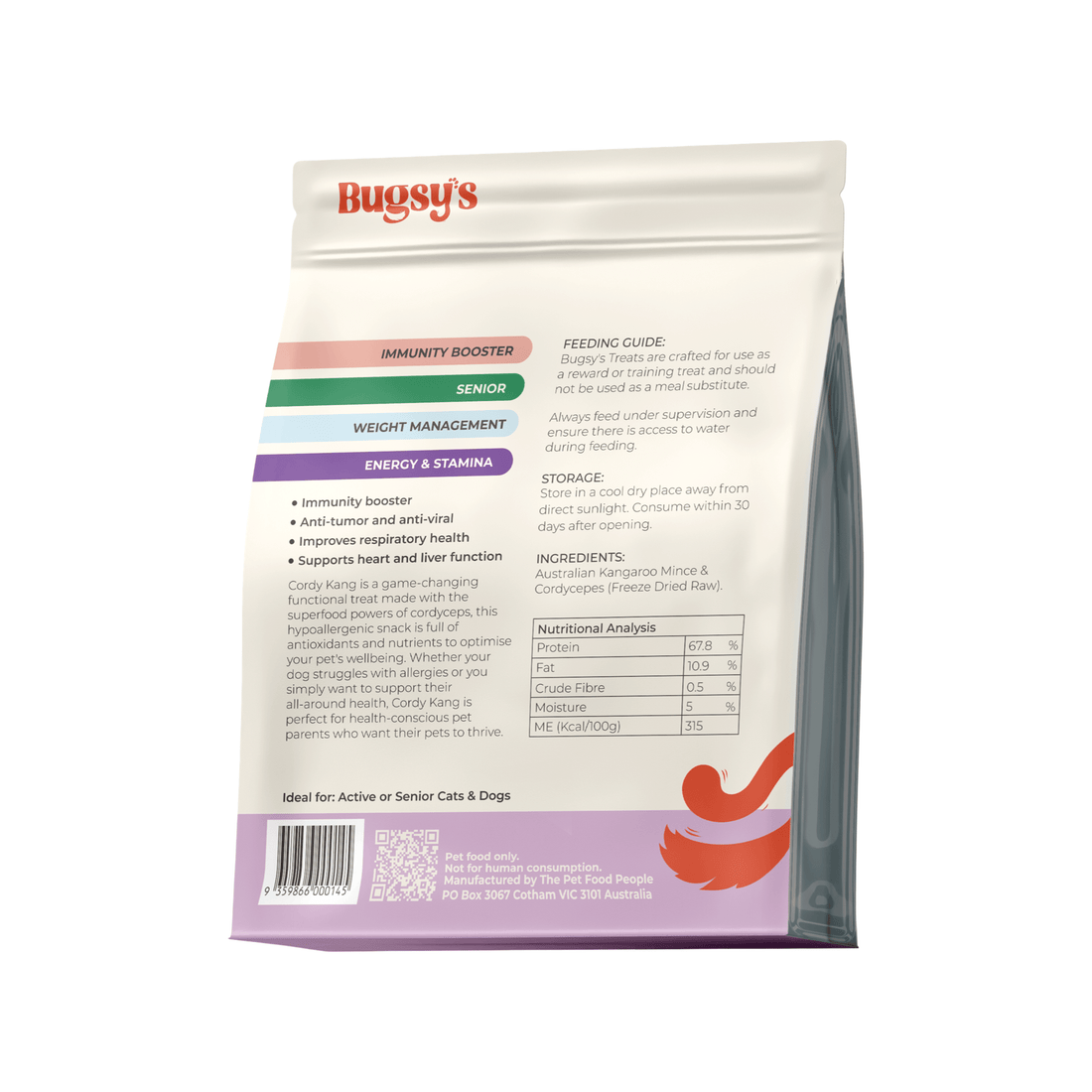 Kangaroo &amp; Cordyceps | Energy &amp; Stamina (Freeze Dried Treats) - Woof Living