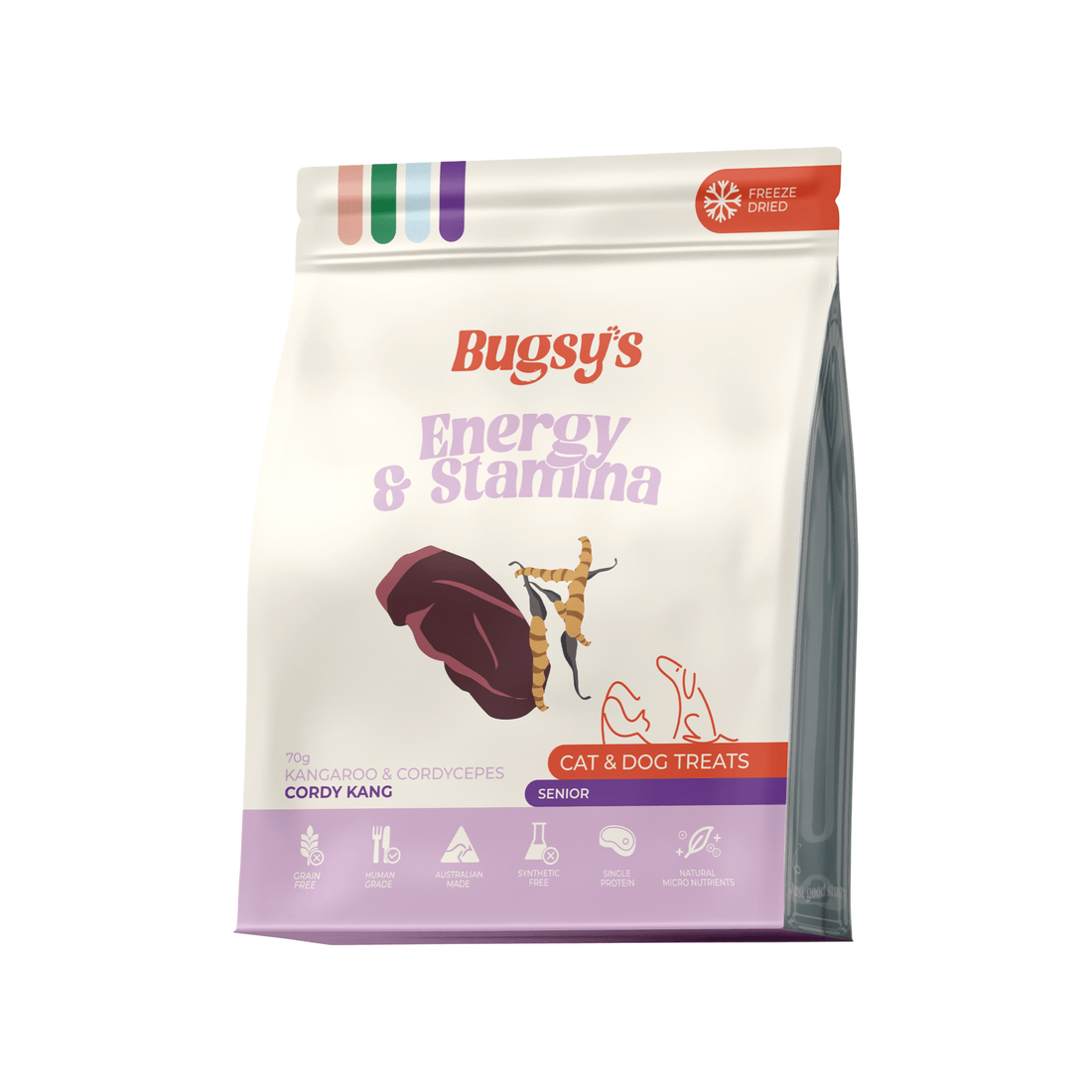 Kangaroo &amp; Cordyceps | Energy &amp; Stamina (Freeze Dried Treats) - Woof Living