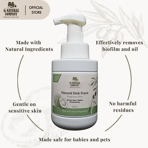 Natural Dish Foam (Fragrance Free) - Woof Living