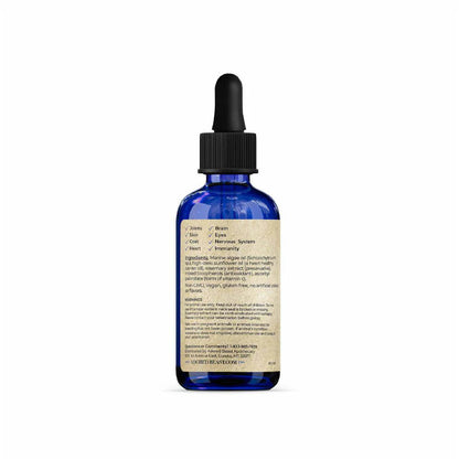 Adored Beast Potent-Sea Omega-3 – left side label and dosage directions
