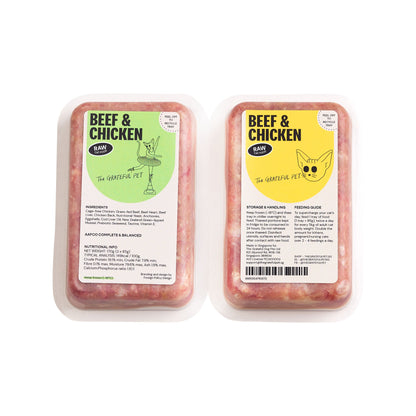 Raw Beef &amp; Chicken (Cat Food) - Woof Living